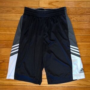 Adidas Black and Gray Athletic Shorts with Elastic Waistband